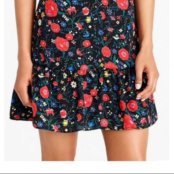 J. Crew Printed Flutter Dress Dark Floral Multi size s, NWT - Picture 3 of 4